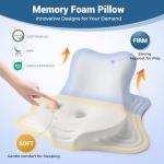 WOGAHEV Reading Pillow for Bed, Lying, Leaning and Prone, Ergonomic Memory Foam Bed Wedge Pillow for Headboard, Chin & Back Support Pillows on Bedrest Couch Floor- Grey