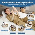 WOGAHEV Reading Pillow for Bed, Lying, Leaning and Prone, Ergonomic Memory Foam Bed Wedge Pillow for Headboard, Chin & Back Support Pillows on Bedrest Couch Floor- Grey