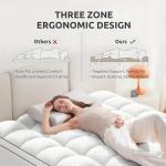Extra Thick Mattress Topper 1000Gsm Cooling Noiseless Breathable Fitted 8-21 Deep Pocket Machine Washable Protector Fits All Bed