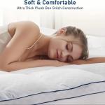 Extra Thick Mattress Topper 1000Gsm Cooling Noiseless Breathable Fitted 8-21 Deep Pocket Machine Washable Protector Fits All Bed