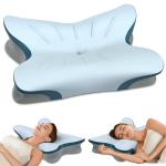 Cervical Pillow for Neck Pain Relief - Ergonomic Neck Pillow for Sleeping Contour Memory Foam Pillows with Cooling Pillowcase, Orthopedic Bed Pillow for Side Back Stomach Sleepers