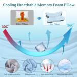 Cervical Pillow for Neck Pain Relief - Ergonomic Neck Pillow for Sleeping Contour Memory Foam Pillows with Cooling Pillowcase, Orthopedic Bed Pillow for Side Back Stomach Sleepers