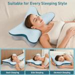 Cervical Pillow for Neck Pain Relief - Ergonomic Neck Pillow for Sleeping Contour Memory Foam Pillows with Cooling Pillowcase, Orthopedic Bed Pillow for Side Back Stomach Sleepers