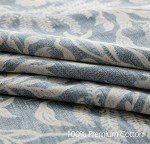 SLEEPBELLA Duvet Cover Full Size, 600 Thread Count Cotton Beige & Bluish Grey Printed with Luxurious Leaves Pattern Reversible Botanical Comforter Cover Sets, Bedding Set 3Pcs (Full Beige Paisley)