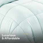 Sweet Home Collection 7 Piece Comforter Set Bag Solid Color All Season Soft Down Alternative Blanket & Luxurious Microfiber Bed Sheets, Aqua, Twin