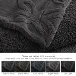 PHF Soft Sherpa Fleece Blanket Queen Size for Bed, 510GSM Fleece Lightweight Yet Warm Blanket, No Shed No Pilling, 90" x 90", Tufted Jacquard Cozy Thick Bed Throw for Home Decor, Dark Grey