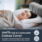COZSINOOR Goose Feather Pillows Queen Size Set of 2 - Hotel Down Bed Pillow for Sleeping, Soft 600 TC Cotton Cover, Fluffy Support Surround Fill Down Alternative for Back, Stomach, Side Sleepers