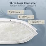 COZSINOOR Goose Feather Pillows Queen Size Set of 2 - Hotel Down Bed Pillow for Sleeping, Soft 600 TC Cotton Cover, Fluffy Support Surround Fill Down Alternative for Back, Stomach, Side Sleepers