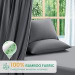SONORO KATE 100% Viscose Derived from Bamboo_Sheets Queen Size, Ultra Breathable & Cooling Bed Sheets for Hot Sleepers, Hotel Luxury Silky Bedding Sheets, 16" Deep Pocket - 4PC (Dark Grey,Queen)