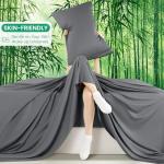 SONORO KATE 100% Viscose Derived from Bamboo_Sheets Queen Size, Ultra Breathable & Cooling Bed Sheets for Hot Sleepers, Hotel Luxury Silky Bedding Sheets, 16" Deep Pocket - 4PC (Dark Grey,Queen)