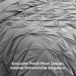 Bedsure King Size Comforter Set - Bedding Sets King 7 Pieces, Pintuck Bed in a Bag Grey Bed Set with Comforter, Sheets, Pillowcases & Shams