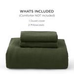 Bedsure 100% Muslin Cotton Duvet Cover King Size - Ultra-Soft, Breathable & Lightweight - Linen Like Gauze Comforter Cover Set with Button Closure and Corner Ties (Olive Green, King, 104"x90")