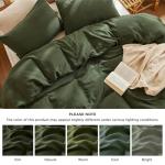 Bedsure 100% Muslin Cotton Duvet Cover King Size - Ultra-Soft, Breathable & Lightweight - Linen Like Gauze Comforter Cover Set with Button Closure and Corner Ties (Olive Green, King, 104"x90")