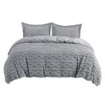 Bedsure Fluffy Duvet Cover Set for Christmas - Faux Fur Comforter Cover King Size, Gray Warm Plush Bedding for Winter, 3-Piece Set with Zipper Closure (104"x90") and 2 Pillow Shams