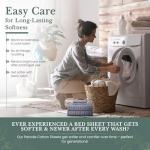 Feather & Stitch Softest 100% Cotton Sheets, 300 Thread Count Percale Weave Bedding, 16" Deep Pocket, Cooling Sheets, Breathable Bed Set, Hotel Premium Quality (King, Blue Stripe)