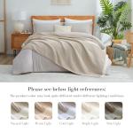 Amélie Home Waffle Throw Blanket for Couch, Soft Cozy Chenille Knit Blanket Warm Decorative Throw for Sofa, 50"x60", Beige