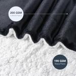 Berkshire Blanket-Sherpa Fleece Blanket, Warm and Soft Loftmink Reversible Blanket for Bed, Sofa and Travel, Black, 60 in x 90 in