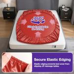 Vinyl Queen Fitted Massage Mattress with Elastic Band, Fits Bed Cover Mat 80x60'' Wide for Nuru Massage Safe Against Water&Oil, Bed Sheet-Silicone Based Massage Products, Noiseless&Hypoallergenic, Red