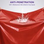 Vinyl Queen Fitted Massage Mattress with Elastic Band, Fits Bed Cover Mat 80x60'' Wide for Nuru Massage Safe Against Water&Oil, Bed Sheet-Silicone Based Massage Products, Noiseless&Hypoallergenic, Red