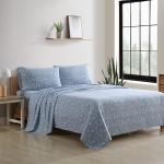 Eddie Bauer - Flannel Sheets King Size, Anti-Pilling & Wrinkle Resistant Cotton, Touchably Soft for All-Season Comfort - Bed Sheets with Matching Pillowcase & Fitted Sheet (Birch Forest Light Blue)