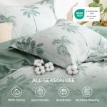 Bedsure Duvet Cover Queen Size - 100% Cotton Reversible Floral Queen Duvet Cover Set with Zipper Closure, 3 Pieces Soft & Breathable Green Milieu Bedding Set with 2 Pillow Shams 20"x26"
