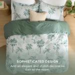 Bedsure Duvet Cover Queen Size - 100% Cotton Reversible Floral Queen Duvet Cover Set with Zipper Closure, 3 Pieces Soft & Breathable Green Milieu Bedding Set with 2 Pillow Shams 20"x26"