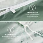 Bedsure Duvet Cover Queen Size - 100% Cotton Reversible Floral Queen Duvet Cover Set with Zipper Closure, 3 Pieces Soft & Breathable Green Milieu Bedding Set with 2 Pillow Shams 20"x26"