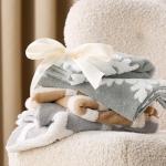 Bedsure Fluffy Duvet Cover Set - Ultra Soft Plush Shaggy Comforter Cover Queen Size, Warm Flannel Fleece Bed Sets for Winter, 3 Pieces, Snowflake Pattern, Grey