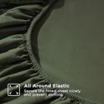 Andency Queen Sheet Set 4 Pieces, Dark Olive Green Super Soft Sheets for Queen Size Bed, Microfiber Queen Sheet, Deep Pocket Up to 16", Hotel Luxury Breathable & Cooling Bed Sheet Set