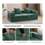 Convertible Sleeper Sofa Bed with Cylindrical Pillow Corduroy Folding Mattress Living Room Sofas Convertible Couch Furniture