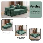 Convertible Sleeper Sofa Bed with Cylindrical Pillow Corduroy Folding Mattress Living Room Sofas Convertible Couch Furniture