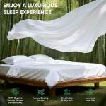 TWK Genuine 100% Viscose Derived from Natural Bamboo Bed Sheets Set,Cooling & Silky Soft Bed Sheets,Deep Pocket Up to 18",with a Laundry Bag (White, King)