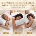 Homotive Feather Pillows Queen Size Set of 2 Goose Down Pillows with 100% Breathable Cotton Cover, Hotel Collection Bed Pillows for Sleeping, Soft Support for Back, Stomach and Side Sleepers