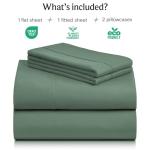 LuxClub 4 PC Queen Sheet Set, Deep Pockets Wrinkle Free Cooling Bed Sheets Hotel Bedding for Women, Men, Kids & Teens, Includes 1 Fitted Sheet, 1 Flat Sheet and 2 Pillowcases-Soft Tree Moss Green