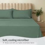 LuxClub 4 PC Queen Sheet Set, Deep Pockets Wrinkle Free Cooling Bed Sheets Hotel Bedding for Women, Men, Kids & Teens, Includes 1 Fitted Sheet, 1 Flat Sheet and 2 Pillowcases-Soft Tree Moss Green
