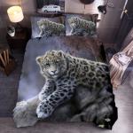 Animal Polyester Duvet Cover Set King Queen Twin Full Size Wild Animals Wolf Lion Fox Tiger 3D Print for Kids Boys Bedding Set