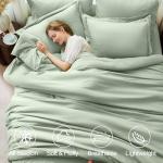 FUANNA King Size Comforter Sets Sage Green, 7 Pieces Soft Bedding Set, All Season Lightweight Bed in a Bag with Comforter, Flat Sheet, Fitted Sheet, Pillowcases & Shams