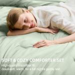 FUANNA King Size Comforter Sets Sage Green, 7 Pieces Soft Bedding Set, All Season Lightweight Bed in a Bag with Comforter, Flat Sheet, Fitted Sheet, Pillowcases & Shams