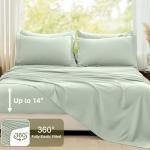 FUANNA King Size Comforter Sets Sage Green, 7 Pieces Soft Bedding Set, All Season Lightweight Bed in a Bag with Comforter, Flat Sheet, Fitted Sheet, Pillowcases & Shams