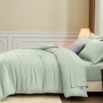 FUANNA King Size Comforter Sets Sage Green, 7 Pieces Soft Bedding Set, All Season Lightweight Bed in a Bag with Comforter, Flat Sheet, Fitted Sheet, Pillowcases & Shams