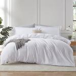 Hearth & Harbor White Duvet Cover Full Size - 3 Piece Bedding Set, Soft Double Brushed Comforter Cover Set with Button Closure, 1 Full Duvet Cover 80x90 inches and 2 Pillow Shams