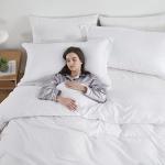 Hearth & Harbor White Duvet Cover Full Size - 3 Piece Bedding Set, Soft Double Brushed Comforter Cover Set with Button Closure, 1 Full Duvet Cover 80x90 inches and 2 Pillow Shams