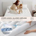 Bedsure Waterproof Mattress Protector Queen Size - Quilted Fitted Waterproof Mattress Pad Topper with 8-21 Inches Deep Pocket, Noiseless Bed Cover Padded, Machine Washable,White, 60x80 Inches
