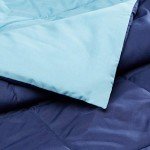 Amazon Basics Comforter Blanket Twin/Twin XL, Reversible Lightweight Microfiber All Season Blanket, Navy/Sky Blue