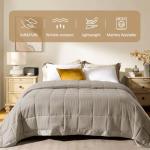 downluxe King Size Blanket with Satin Trim, Lightweight Down Alternative King Blanket for All Season, Machine Washable (Sand, 108 x 90 Inch)