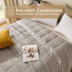 downluxe King Size Blanket with Satin Trim, Lightweight Down Alternative King Blanket for All Season, Machine Washable (Sand, 108 x 90 Inch)