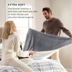 Bedsure GentleSoft Sherpa Fleece Throw Blanket for Couch - Thick and Warm Christmas Blanket for Winter, Soft Fuzzy Plush Throw Gifts for Women and Men, Grey, 50x60 Inches