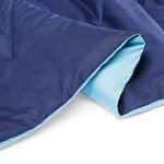 Amazon Basics Comforter Blanket Twin/Twin XL, Reversible Lightweight Microfiber All Season Blanket, Navy/Sky Blue