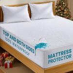 Utopia Bedding Dual Sided Mattress Protector with Waterproof Terry Top and Side Panels Queen Size, Soft and Breathable Mattress Cover, Fitted Style with Stretchable Elastic Pockets