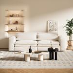 93" King Size Sleeper Sofa Bed, 3-in-1 Convertible Sofa with Chaise Lounge, Pull-Out Couch with 2 Lumbar Pillows for Living